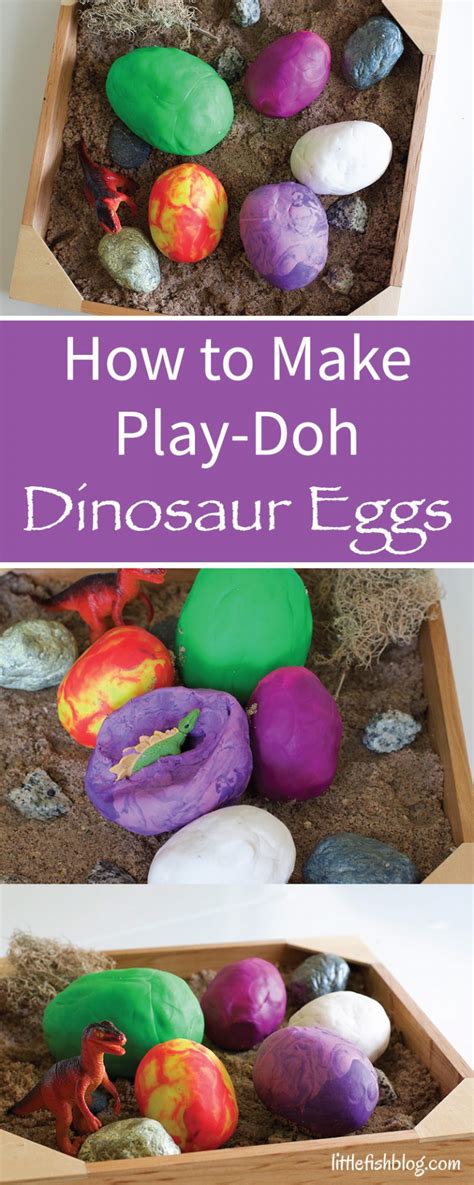 Making Play-Doh Dinosaur Eggs - Little Fish