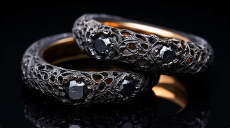 Premium AI Image | wedding rings on black background