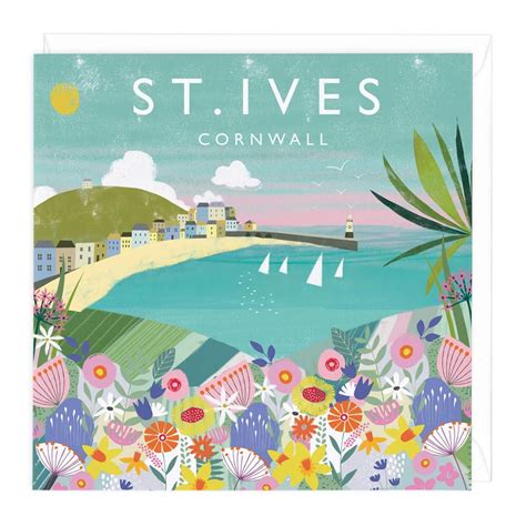 St Ives Cornwall Art Card - Cornish Cards | Whistlefish | St ives, Travel art print, Card art