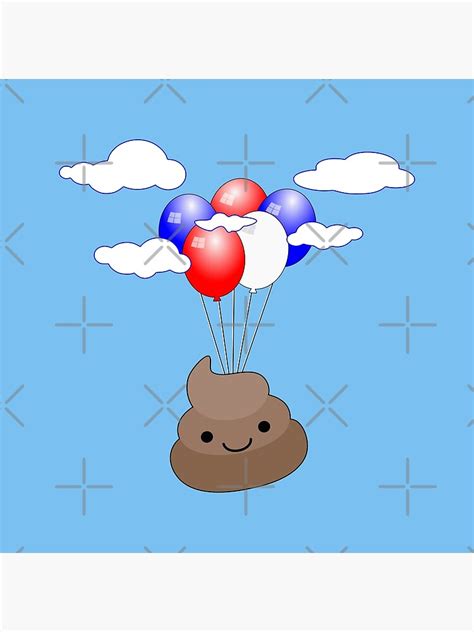 "Poop Emoji Flying With Balloons" Canvas Print by Almdrs | Redbubble