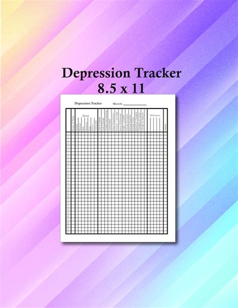 Printable Depression Mood Tracker Chart - Etsy