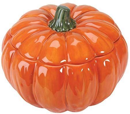 Amazon.com | Home Gourmet Collection Orange Ceramic Pumpkin Soup Bowl with Lid: Soup Bowls ...