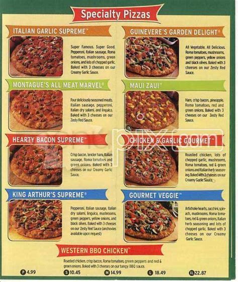 Menu of Round Table Pizza in Shoreline, WA 98133