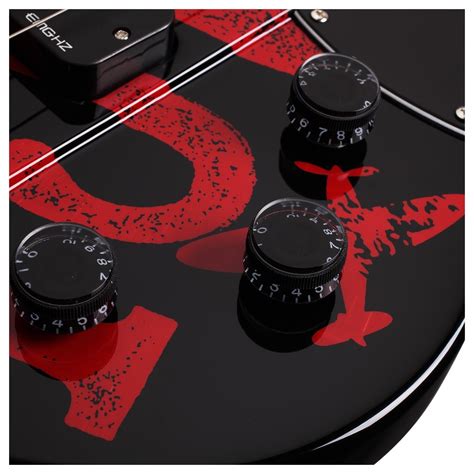 DISC Schecter Simon Gallup Ultra Spitfire Bass Guitar, Gloss Black | Gear4music