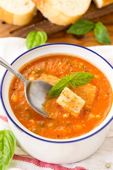 FRESH TOMATO BASIL SOUP WITH FETA | Cooking on the Front Burner