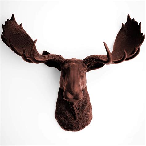 The Augustus | Resin Moose Head | Brown Moose Head Wall Decor | Stag Head Wall Mount | Faux ...