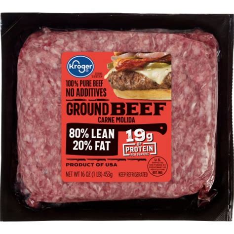 Kroger® 80/20 Ground Beef, 1 lb - Fred Meyer