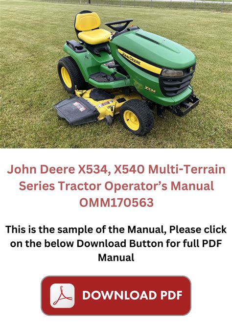 John Deere X534, X540 Multi-Terrain Series Tractor Operator’s Manual ...