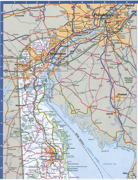 Map of Delaware,Free highway road map DE with cities towns counties