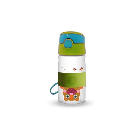 Oops Kids Transparent Water Bottle Tritan With Straw 400Ml Forest X30 ...
