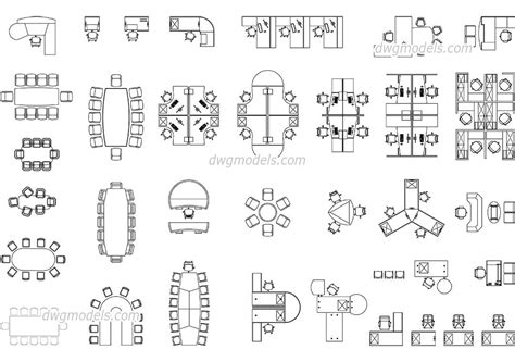 Office Table Dwg - Caca Furniture