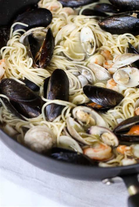 Easy Seafood Pasta with White Wine Butter Sauce - The Culinary Compass