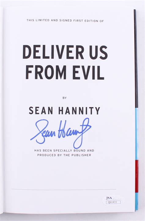 Sean Hannity Signed "Deliver Us From Evil" Hardcover Book (JSA COA ...