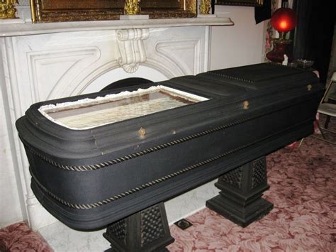 Victorian glass front coffin, used sometimes when the person died of a ...