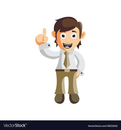 Business man pointing up cartoon character design Vector Image