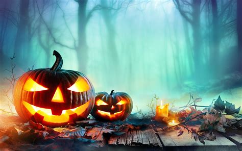 Download wallpapers Happy Halloween, night, pumpkin, forest, creative ...