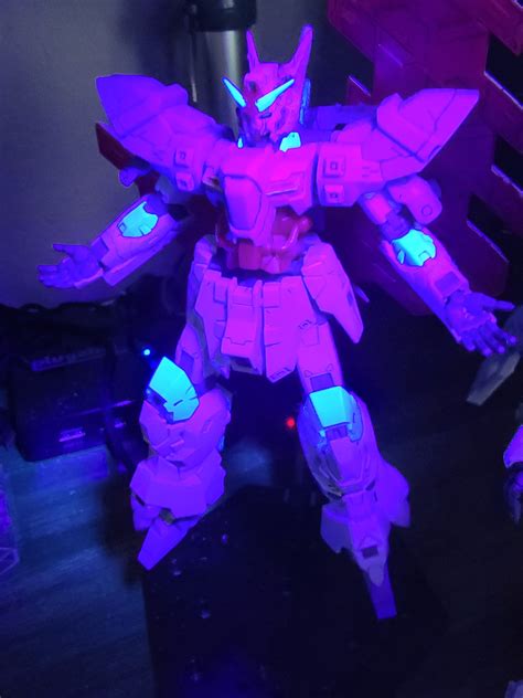 HGUC Moon Gundam glows in UV light OOB : r/Gunpla