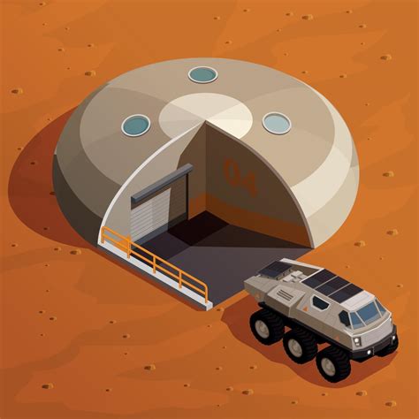 Mars Colonization Isometric Design Concept Vector Illustration 2908283 ...