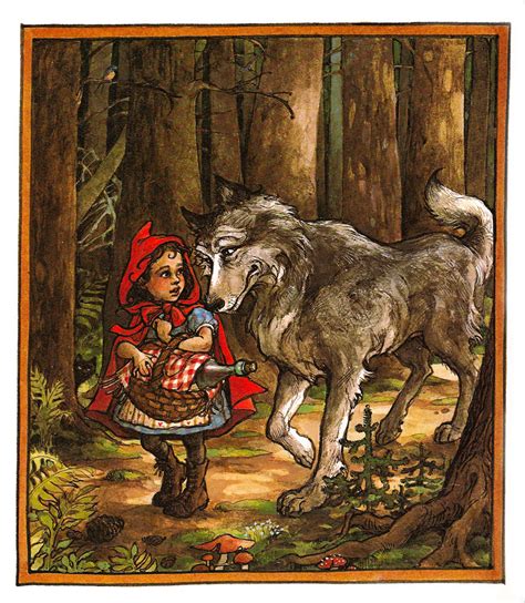 Wolf eats Little Red Riding Hood and her Grandmother from "Little Red Riding Hood"