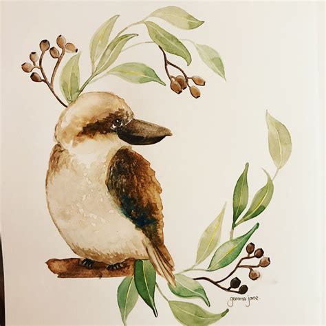 Kookaburra sits in the old gum tree. Australian native flora and fauna ...