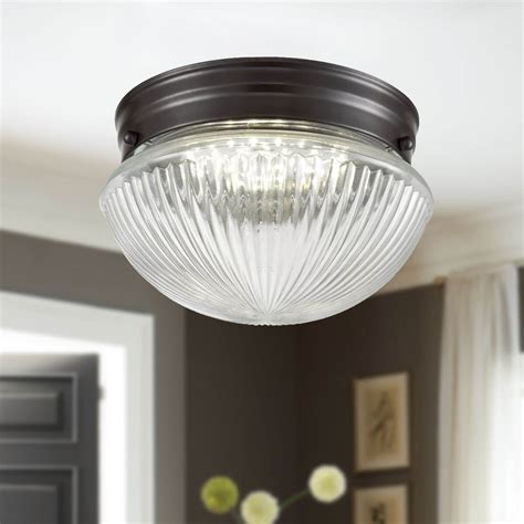 Industrial LED Flush Mount Ceiling Lights with Dome Clear Glass