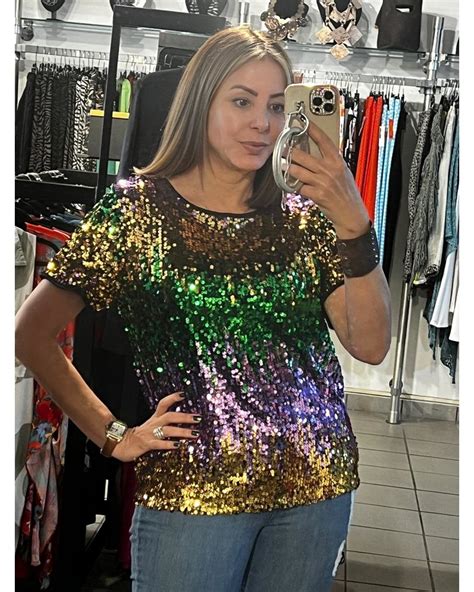 MARDI GRAS COLOR BLOCK SEQUIN TOP - B’LA Btq & Avarcaspr