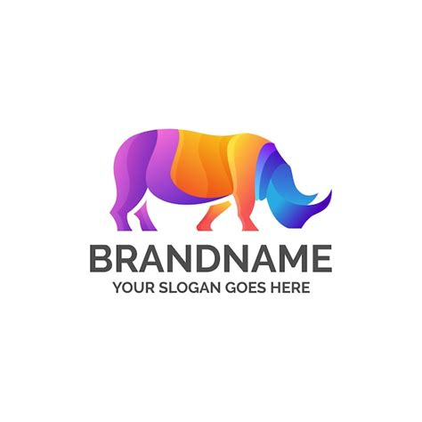 Premium Vector | Colorful rhino logo