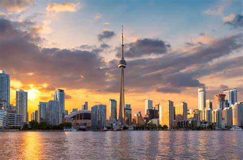 Toronto City skyline at sunset, Toronto, Ontario, Canada | Global ...