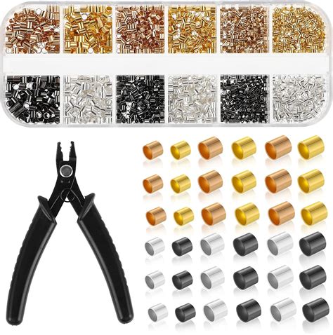 Amazon.com: Abeillo 2200 Pieces Crimp Beads for Jewelry Making, 3 Sizes ...