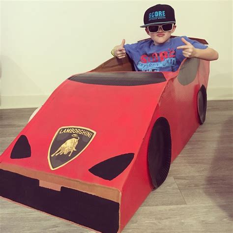 Cardboard box Lamborghini | Cardboard car, Cardboard box car, Box costumes