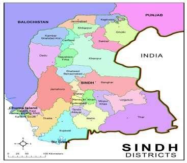 Map of Sindh showing different districts. | Download Scientific Diagram