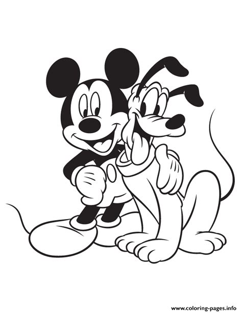 Mickey Mouse And Pluto Disney Coloring page Printable