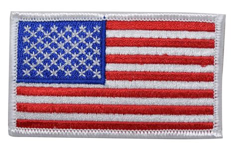 American Flag - White Border - Iron on Applique/Embroidered Patch - Walmart.com