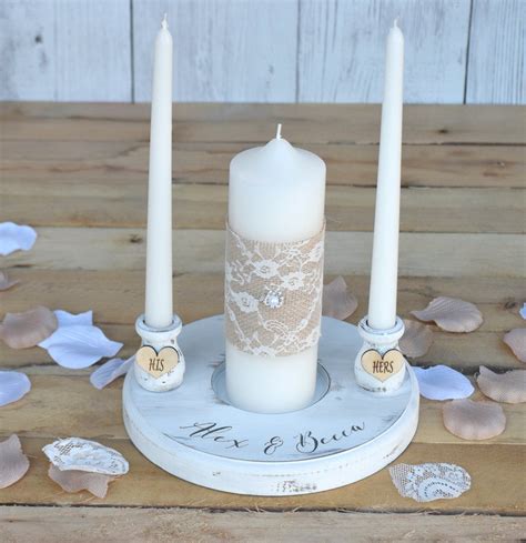 Rustic Wedding Candles - Rustic Unity Candle Set Wedding Unity Candle – Country Barn Babe