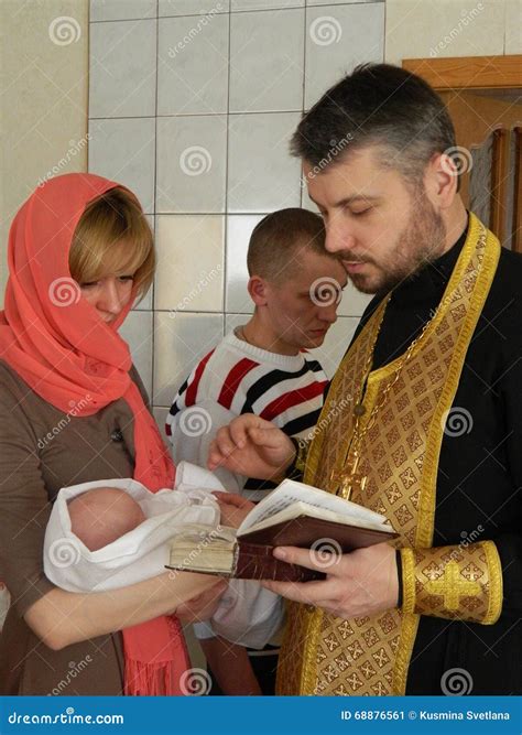 Orthodox Infant Baptism Ceremony at Home in Belarus. Editorial Photo - Image of church, infant ...