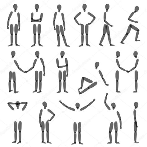 Human figures in different poses. — Stock Vector © bolotoff #73048855