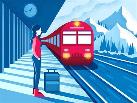 Train Station | Train illustration, Train drawing, Train station