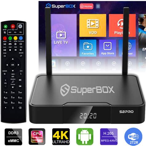 Superbox S2 Pro Media Player, 6K Android 9.0 TV Dual-Band Wi-Fi 2.4G/5G ...