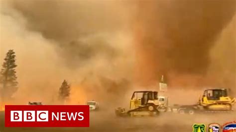 Powerful fire tornado in California - BBC News - YouTube