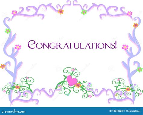 Frame of Vines with a Congratulations Greeting Stock Vector ...