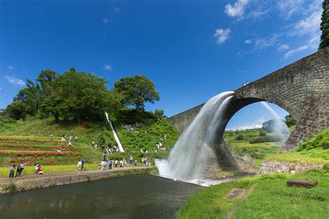 Kumamoto Prefecture Yamato Tsujun Bridge | Kumamoto, Waterfall, Sunrise