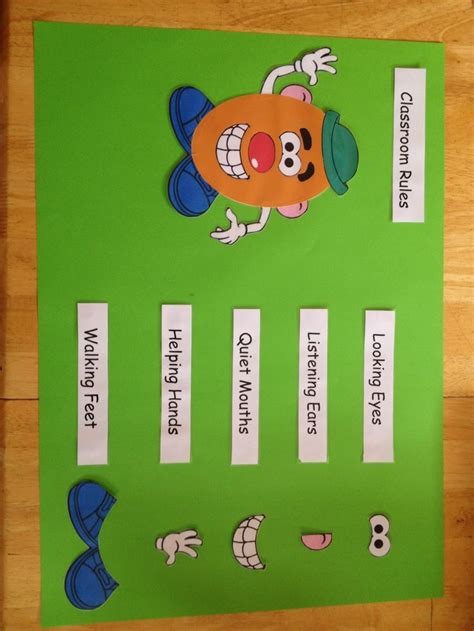 mr. potato head listening chart - Google Search | Preschool rules, Classroom rules, Disney classroom