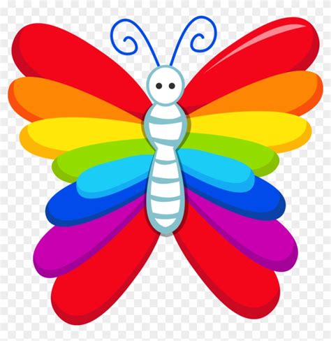 Rainbow Butterfly Clipart - Clip Art Library