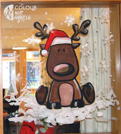 10+ Christmas Window Painting Ideas - DECOOMO