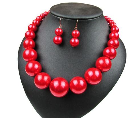 Pearl Necklace Set - Roxy Red Pearl Necklace | Oz Bling