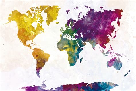 Colorful World Map Wallpaper