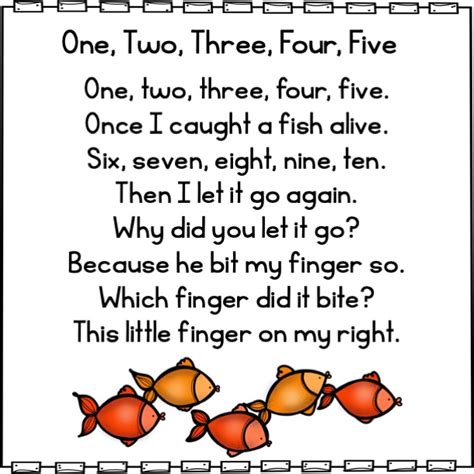 Pocket Chart Poem One, Two, Three, Four, Five Nursery Rhyme | Made By ...