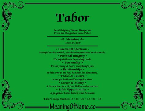 Tabor - Meaning of Name