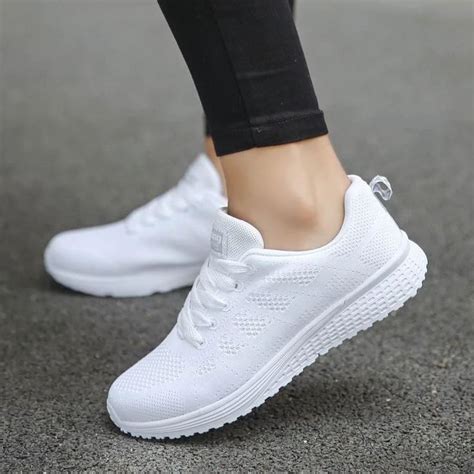 Woman Platform Trainers Fashion Casual Sneakers | White sneakers women ...