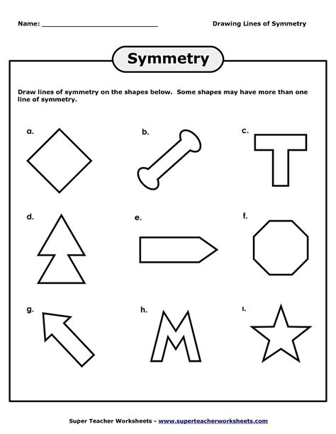 Lines Of Symmetry Worksheet 4Th Grade